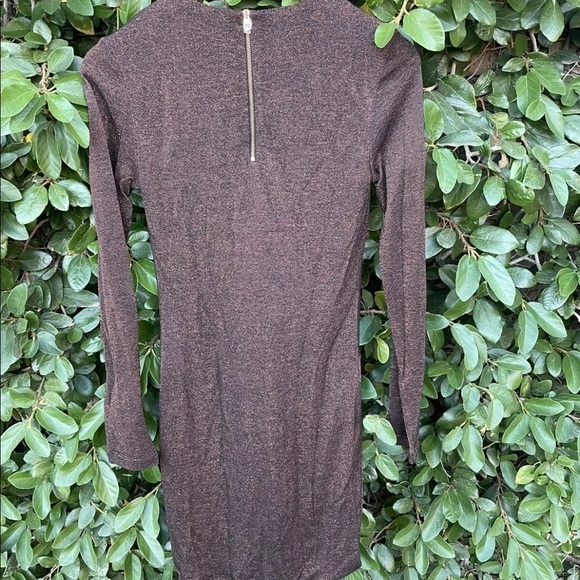 Ted Baker Lizzey Copper Metallic Long Sleeve Dress - Picture 4 of 6